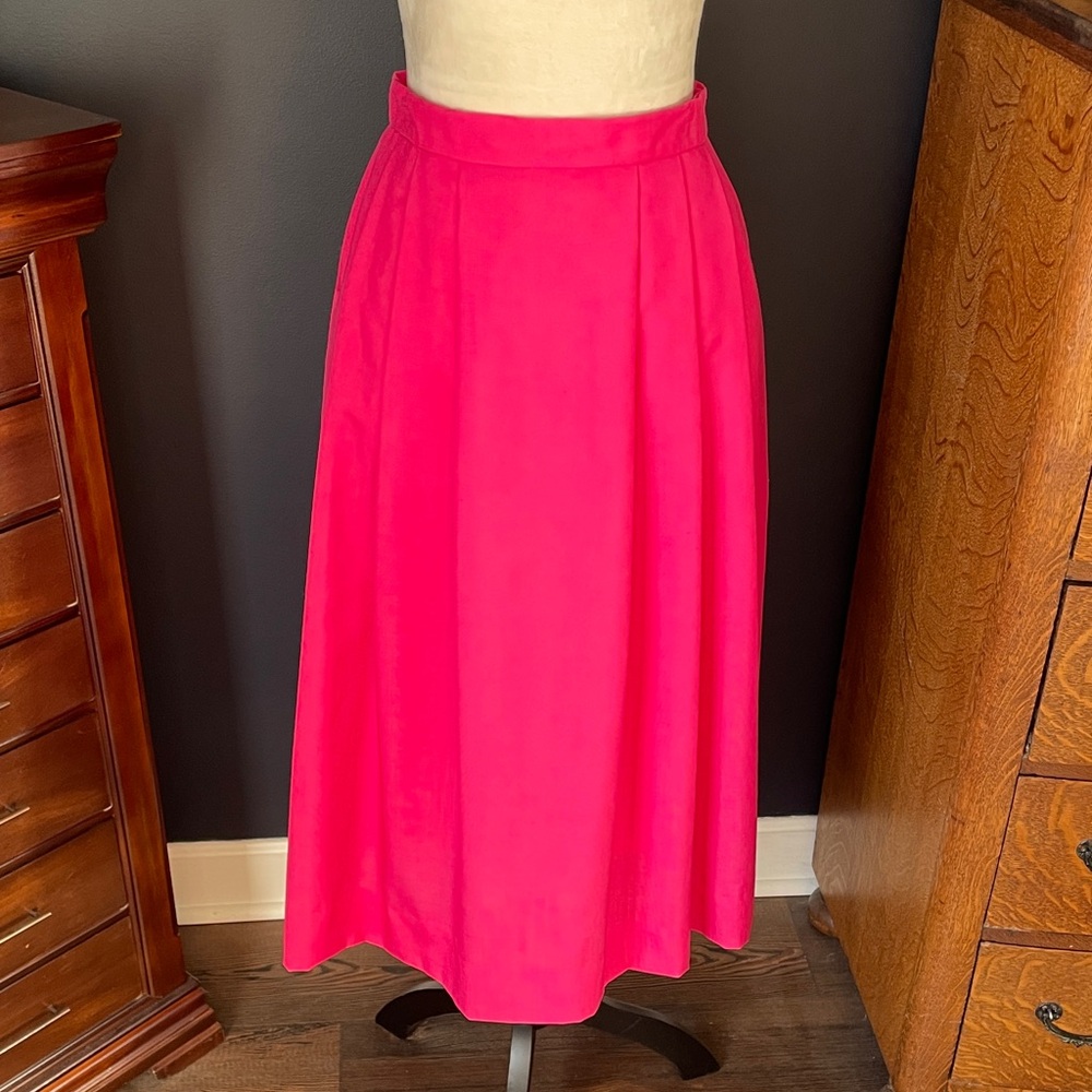 Vintage Unbranded Pink A‎ Lined Midi Skirt Size 6